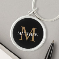 Nom personnalisé Monogramme noir