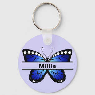 Porte-clés Nom personnalisé Papillon Lavendar Porte - clé