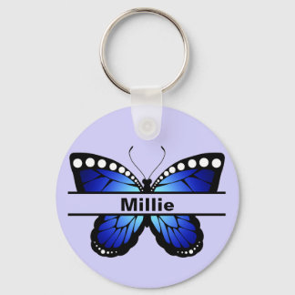 Porte-clés Nom personnalisé Papillon Lavendar Porte - clé
