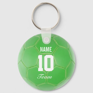 Porte-clés Nom personnalisé par ballon de football vert