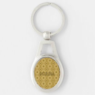 Porte-clés Nom personnalisé Paulina Élégant Motif Diamant Or