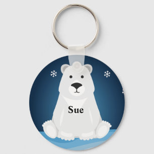 Porte-clés nom personnalisé porte - clé avec ours polaire