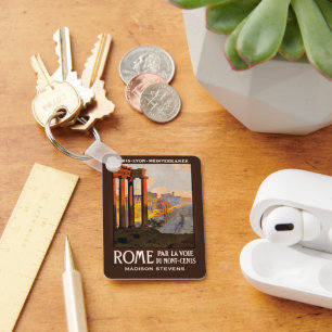 Porte-clés Nom personnalisé Rome Italie Vintage voyage