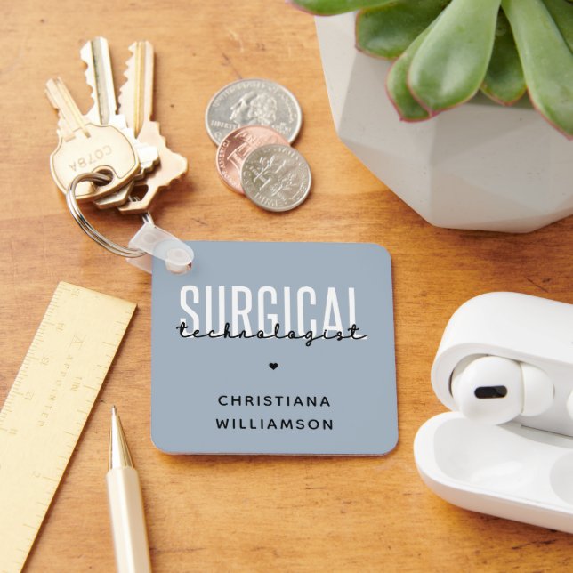 Porte-clés Nom personnalisé Technologue chirurgical Med Surg  (Bureau)