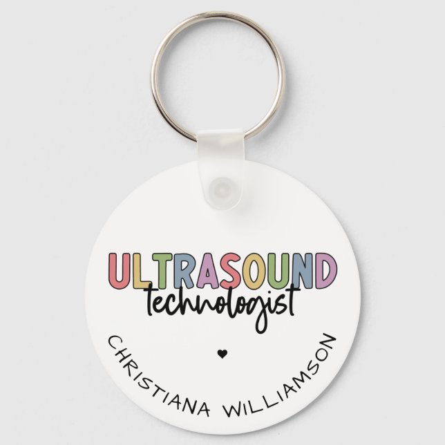 Porte-clés Nom personnalisé Ultrasound Technologist Cadeaux (Recto)
