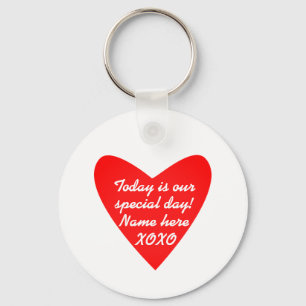 Porte-clés Nom personnalisé Valentine's Day XO