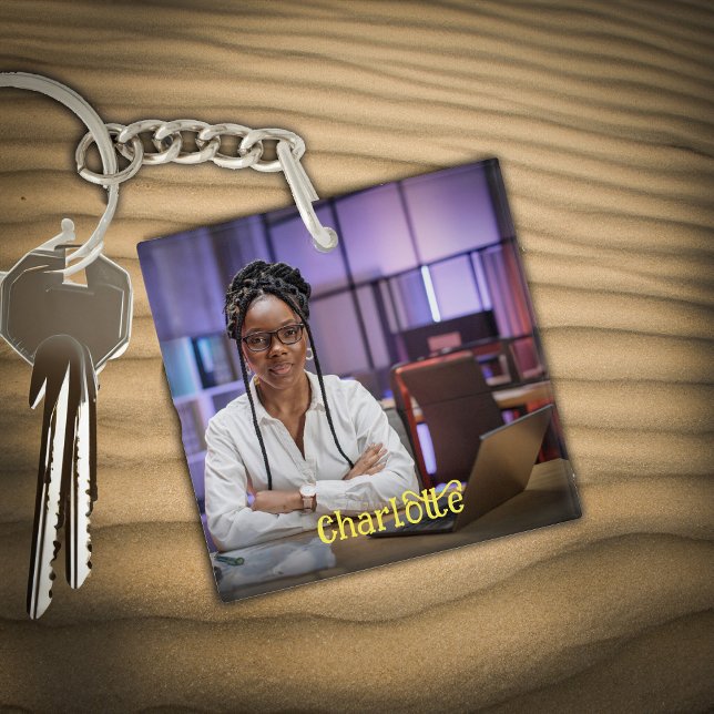 Porte-clés Nom photo personnalisé Personnaliser le Porte - cl (Custom Photo Name Personalize Keychain great to add your photo and name or inspiring word. )