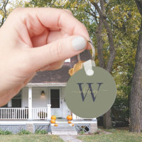 Nom simple du monogramme et vert d'olive initial