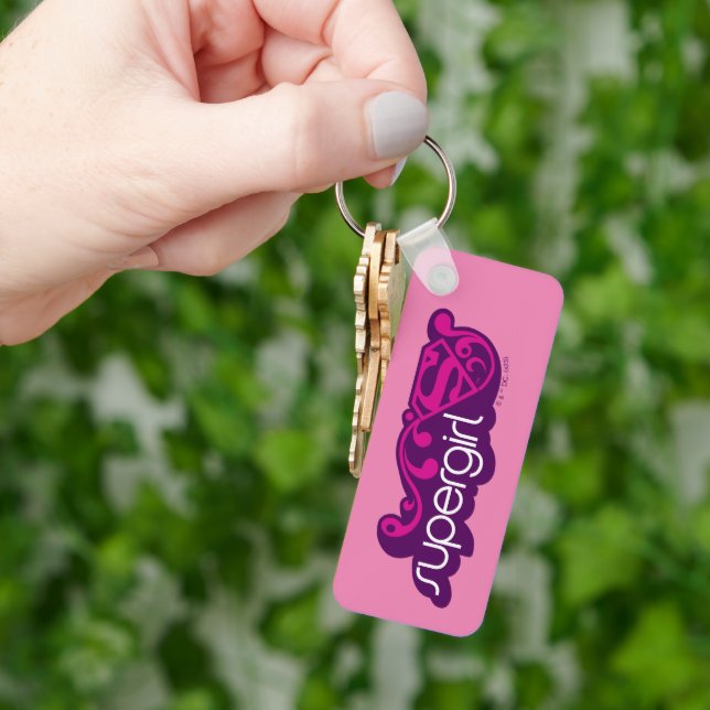 Porte-clés Nom Super Supergirl et Bouclier S (main)