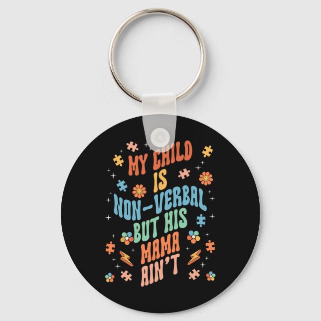 Porte-clés Non Verbal Autistic Nonspeaking Speech  (Recto)