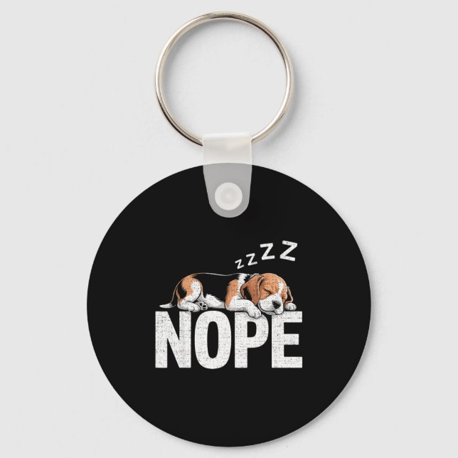 Porte-clés Nope Lazy Beagle  (Recto)