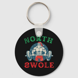 Porte-clés North Swole Funny Muscle Père Noël Carrosserie de 