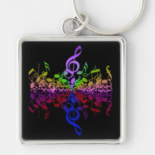 Porte-clés Notes de musique Arc-en-ciel infini mais Treble Po