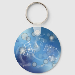 Porte-clés Notes musicales en verre d'Imaginaire