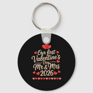 Porte-clés Notre premier Saint-Valentin en tant que M. et Mme
