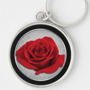 Porte-clés Notre Rose d'Amour - Beau Porte - clé Rose Rouge