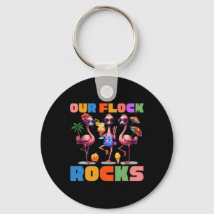 Porte-clés Notre troupe rock Flamingo Vacances d'été Famille