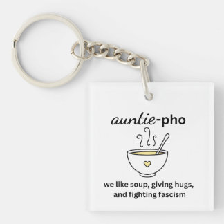 Porte-clés Nouilles Soupe Tante-Pho Hugs Anti-Fascisme