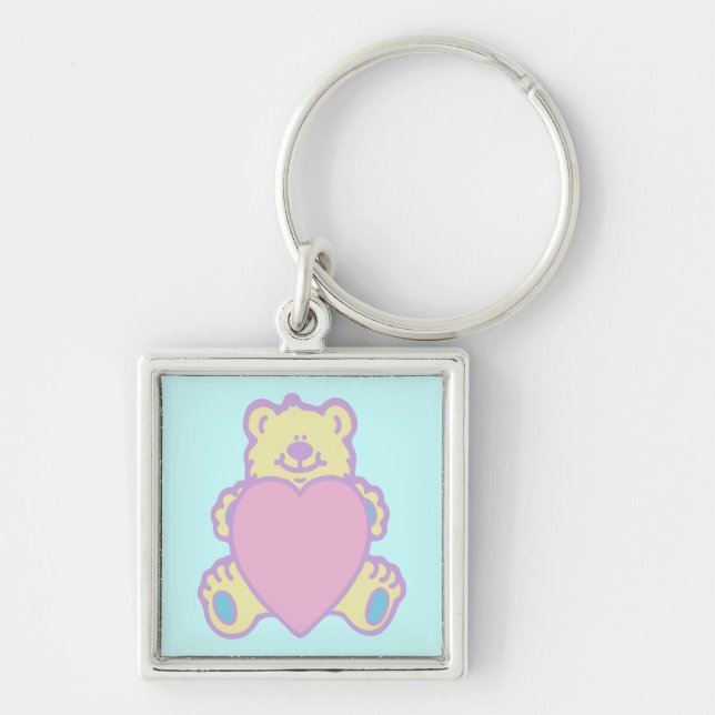 Porte-clés Nounours Teddy Bear Cœur d'Amour (Devant)