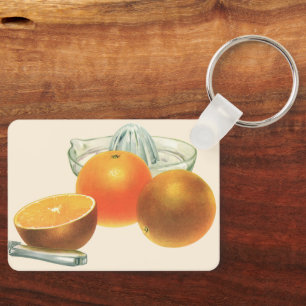 Porte-clés Nourriture vintage Fruit, Oranges mûres Juicer Pet