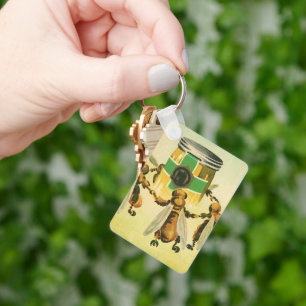 Porte-clés Nourriture Vintage, Pot de Danse d'Abeilles à Miel