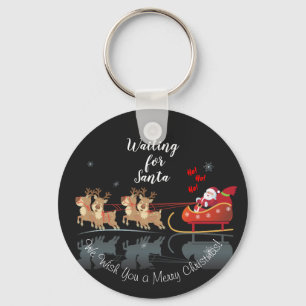Porte-clés Nous attendons Père Noël Ho ! Ho ! Ho ! Vacances d