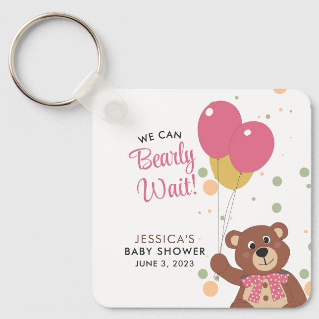 Porte-clés Nous Pouvons Attendre Assez Beau Pink Baby Girl No (Recto)