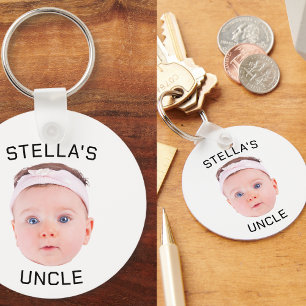 Porte-clés Nouveau cadeau Oncle, personnalisé bébé visage pho