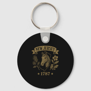 Porte-clés Nouveau Jersey 1787 Vintage Cheval Chêne Pin Natur