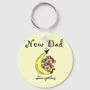 Porte-clés Nouveau papa de Twin Girls Tshirts et cadeaux