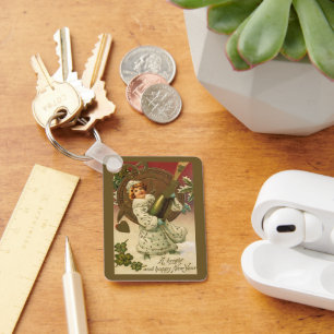 Porte-clés Nouvel An Victorien vintage Réveillon Champagne An