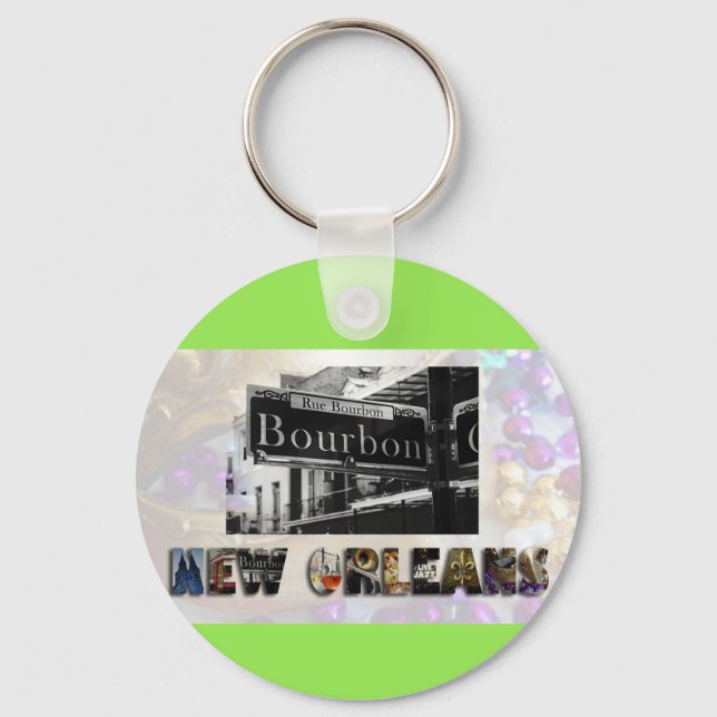 Porte-clés Nouvelle-Orléans Bourbon Street Beads NOLA (Recto)