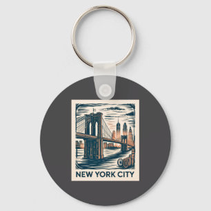 Porte-clés Nouvelle ville de New York Pont de Brooklyn Rétro 