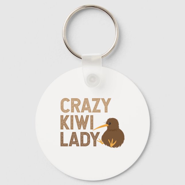 Porte-clés Nouvelle-Zélande Crazy Kiwi Lady Funny Idée cadeau (Recto)
