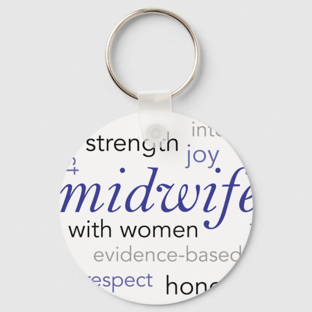 Porte-clés nuage de mots du sage-femme (Recto)