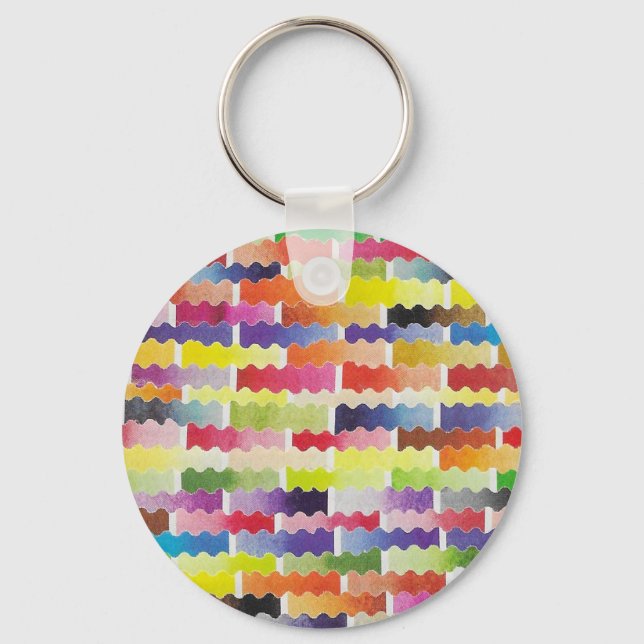 Porte-clés nuances d'aquarelle ondulées (Recto)