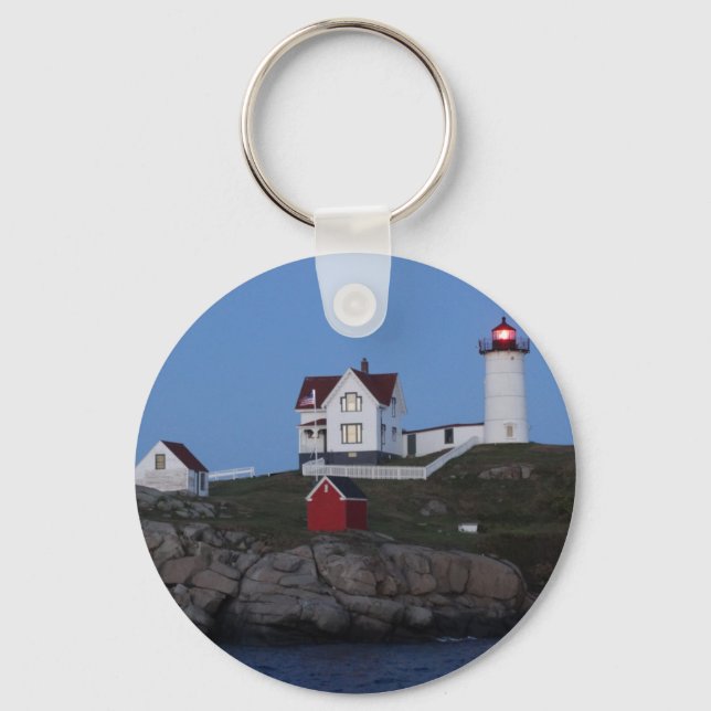 Porte-clés Nubble Lighthouse à la nuit (Recto)