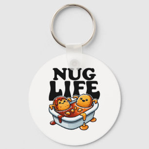 Porte-clés Nug Life Drôle Poulet Nuggets En Sauce Barbecue Ca