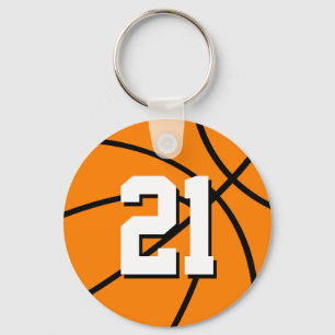 Porte-clés Number 21 basketball keychain   Customizable
