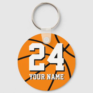 Porte-clés Number 24 basketball keychains   Personalizable