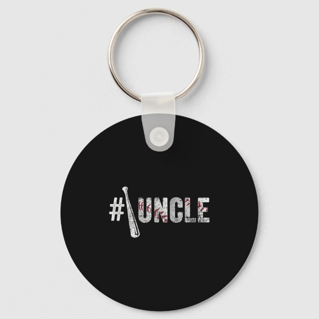 Porte-clés Number One Baseball Uncle Fathers Day Funny Baseba (Recto)