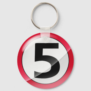 Porte-clés Numéro 5 Porte - clé rouge