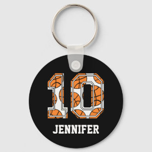 Porte-clés Numéro de basket-ball personnalisé 10