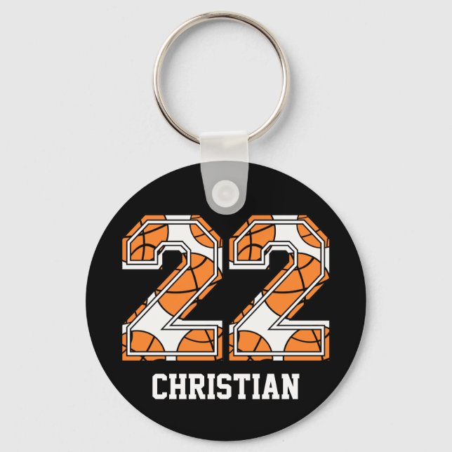 Porte-clés Numéro de basket-ball personnalisé 22 (Recto)