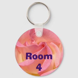 Porte-clés numéro de chambre Rose