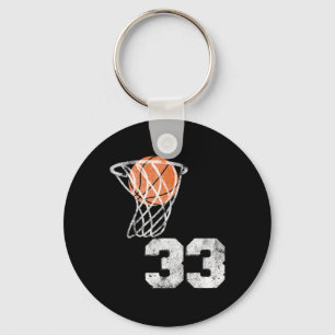 Porte-clés Numéro de lecteur vintage Sketll Jersey Numéro 33