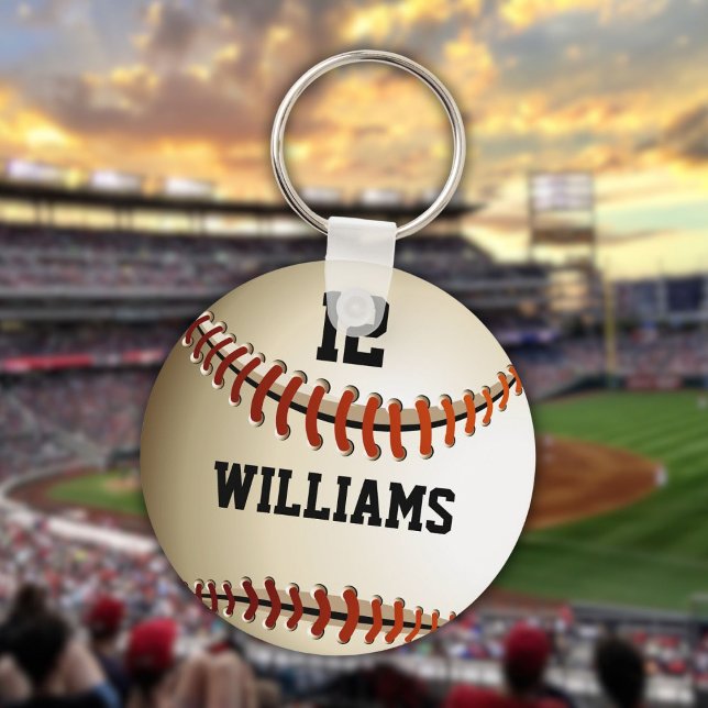 Porte-clés Numéro de nom personnalisé Baseball (Personalized Name Number Baseball Keychain)