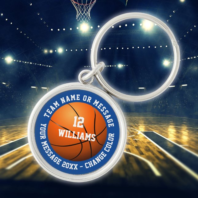 Porte-clés Numéro d'équipe personnalisé Équipe de basket-ball (Personalized Team Name Number Team Basketball Keychain)