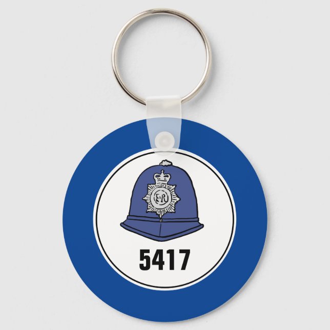 Porte-clés Numéro d'insigne. Casque d'agent de police. Porte- (Recto)