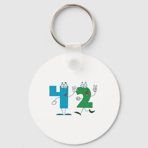 Porte-clés Numéro heureux 42